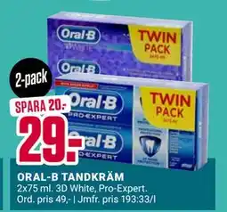 ÖoB ORAL-B TANDKRÄM, SEK 29 erbjuda