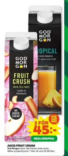 Coop Daglivs JUICE/FRUIT CRUSH, Medlemspris erbjuda