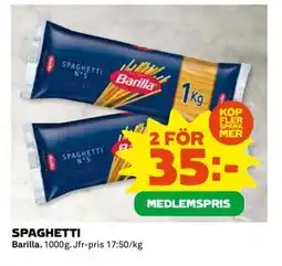 Coop Daglivs SPAGHETTI, Medlemspris erbjuda