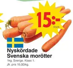Matöppet Nyskördade Svenska morötter, SEK 15 erbjuda