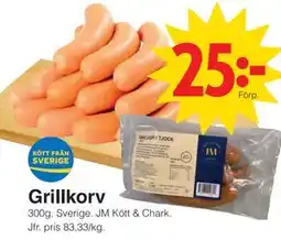 Matöppet Grillkorv, SEK 25 erbjuda