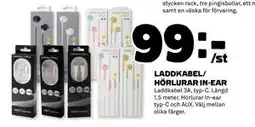 Coop Daglivs LADDKABEL/ HÖRLURAR IN-EAR, SEK 99 erbjuda