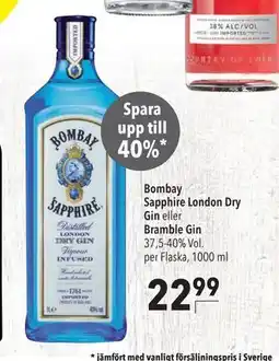 Citti Bombay Sapphire London Dry Gin eller Bramble Gin, EUR 22.99 erbjuda