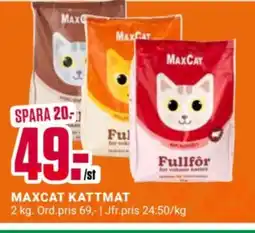 ÖoB Maxcat kattmat erbjuda