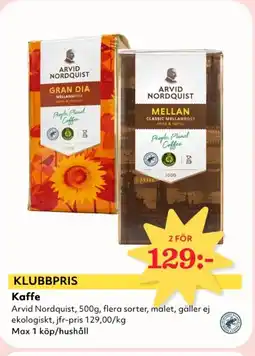 Hemköp Arvid Nordquist Kaffe erbjuda