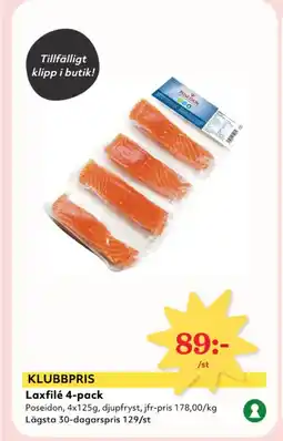 Hemköp Laxfilé 4-pack erbjuda