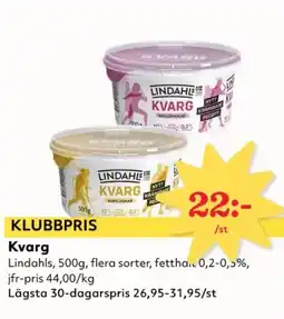 Hemköp LINDAHLS Kvarg erbjuda