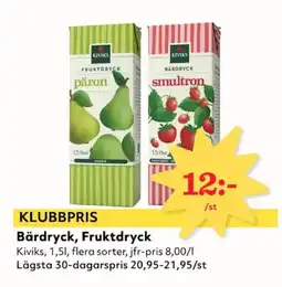 Hemköp KIVIKS Bärdryck, Fruktdryck erbjuda