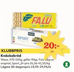 Hemköp Wasa Knäckebröd erbjuda