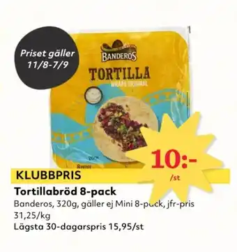 Hemköp BANDEROS Tortillabröd 8-pack erbjuda