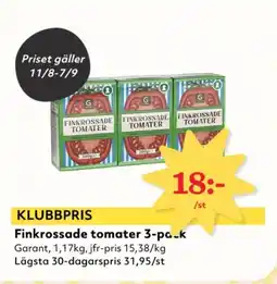 Hemköp Garant Finkrossade tomater 3-pack erbjuda