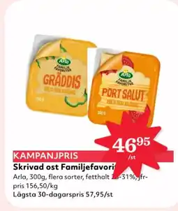 Hemköp ARLA Skrivad ost Familjefavori erbjuda