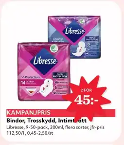 Hemköp Libresse Bindor, Trosskydd, Intimtvatt erbjuda