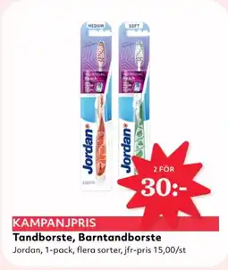 Hemköp Jordan Tandborste, Barntandborste erbjuda