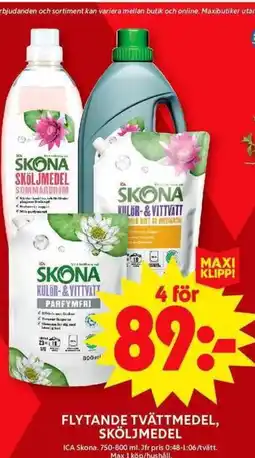 ICA Maxi FLYTANDE TVÄTTMEDEL, SKÖLJMEDEL erbjuda