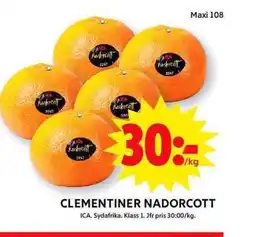 ICA Maxi CLEMENTINER NADORCOTT erbjuda