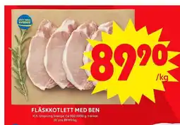 ICA Maxi FLÄSKKOTLETT MED BEN erbjuda
