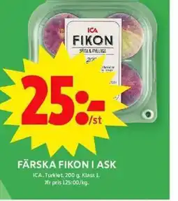 ICA Maxi FÄRSKA FIKON I ASK erbjuda