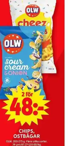 ICA Maxi CHIPS, OSTBÅGAR erbjuda