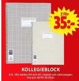 ICA Maxi KOLLEGIEBLOCK erbjuda