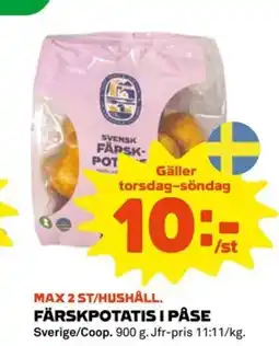 Coop MAX 2 ST/HUSHÅLL. FÄRSKPOTATIS I PÅSE erbjuda