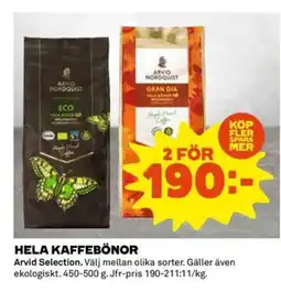 Coop HELA KAFFEBÖNOR erbjuda