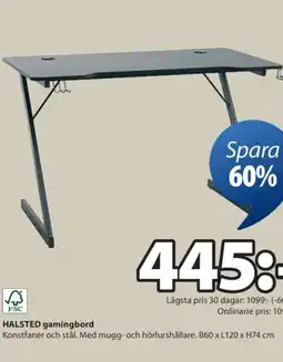 JYSK HALSTED gamingbord erbjuda