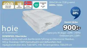 JYSK DOWNFEEL fibertäcke erbjuda