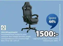JYSK HALLUM gamingstol erbjuda