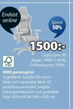 JYSK NIBE gamingstol erbjuda