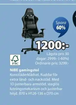 JYSK NIBE gamingstol erbjuda