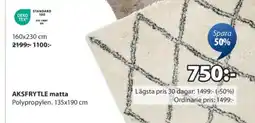JYSK AKSFRYTLE matta Polypropylen. erbjuda