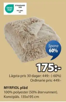 JYSK MYRFIOL pläd erbjuda