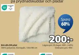 JYSK BALLBLOM pläd erbjuda