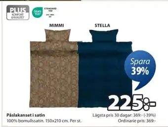 JYSK Påslakanset i satin erbjuda