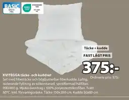 JYSK KVITEGGA täcke- och kuddset erbjuda