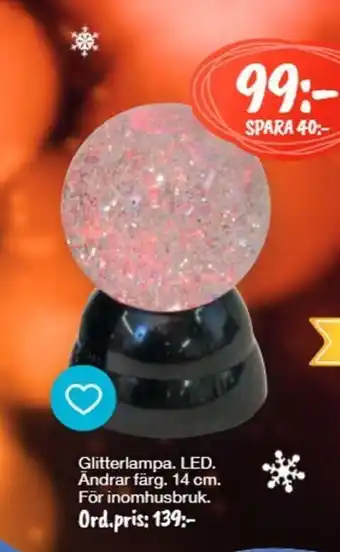 Glitterlampa LED