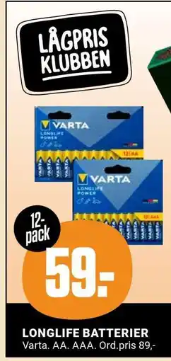 ÖoB LONGLIFE BATTERIER erbjuda