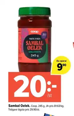 Coop Extra Sambal Oelek., SEK 20 erbjuda