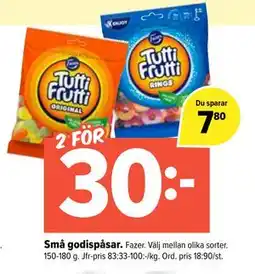 Coop Extra Små godispåsar., SEK 30 erbjuda