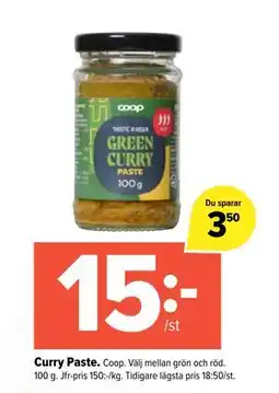 Coop Extra Curry Paste., SEK 15 erbjuda