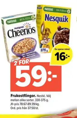 Coop Extra Frukostflingor, SEK 59 erbjuda