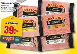 Extra Mjällby Stormarknad Pärsons Pålägg erbjuda