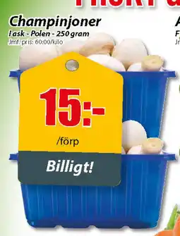 Extra Mjällby Stormarknad Champinjoner erbjuda