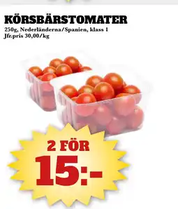 Bonum Matmarknad KÖRSBÄRSTOMATER erbjuda