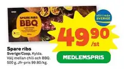 Stora Coop Spare ribs, Medlemspris erbjuda