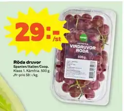 Stora Coop Röda druvor, SEK 29 erbjuda
