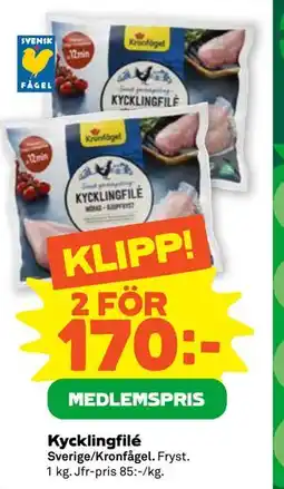 Stora Coop Kycklingfilé, Medlemspris erbjuda