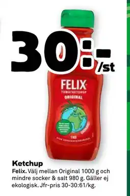 Stora Coop Ketchup, SEK 30 erbjuda
