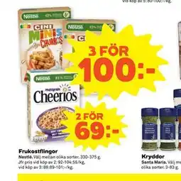 Stora Coop Frukostflingor, SEK 100 erbjuda